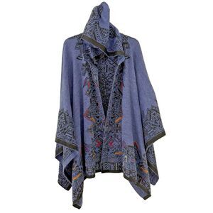 International Gift Poncho Sweater Women One Size Peru Alpaca Blend Open Hooded